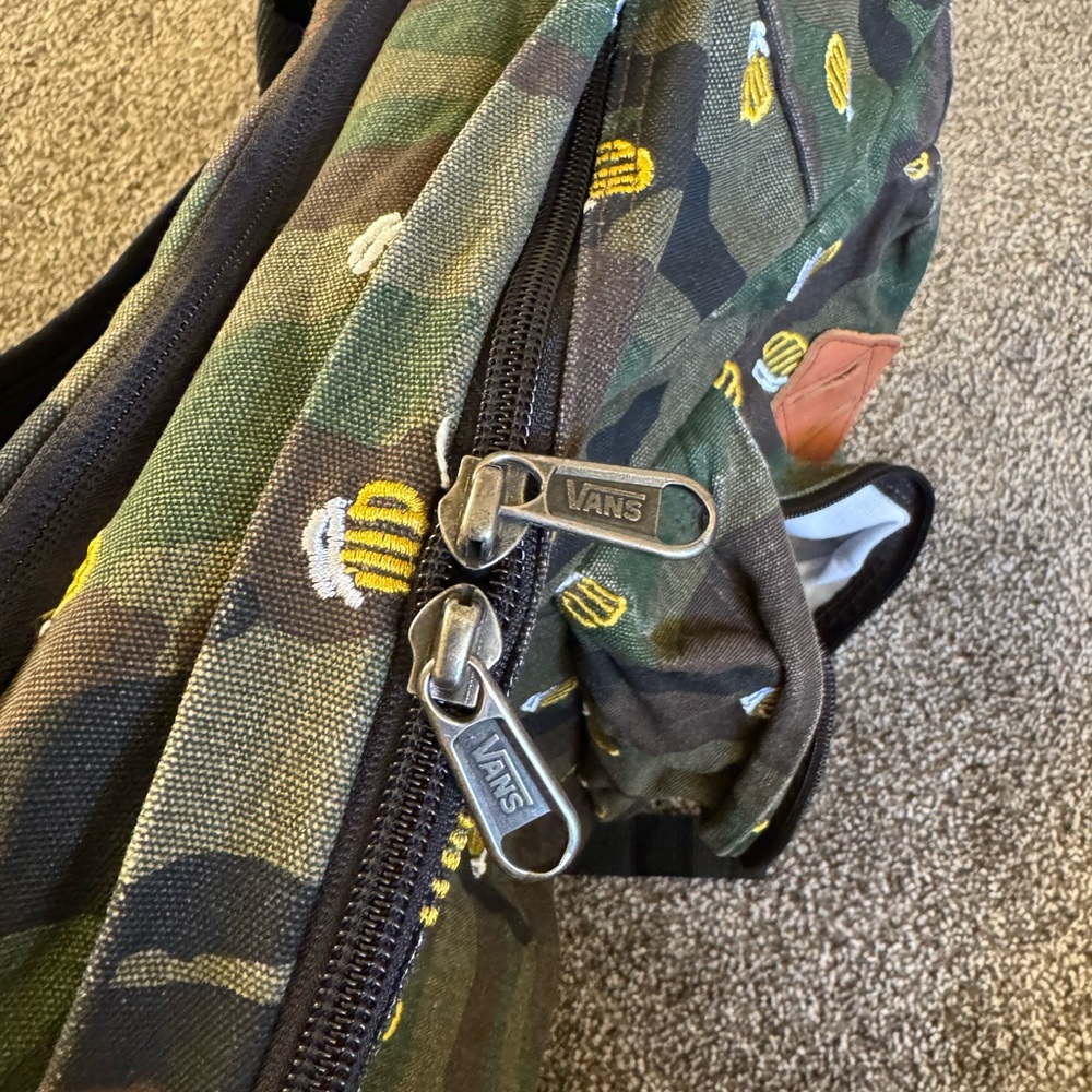 Vans Green Camouflage Backpack with Beer Mug Design - Picture 11 of 12